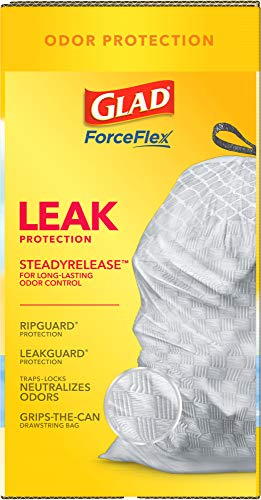 Glad Trash Bags, ForceFlex Tall Kitchen Drawstring Garbage Bags, 13 Gal, Fresh Clean Scent with Febreze, 110 Ct