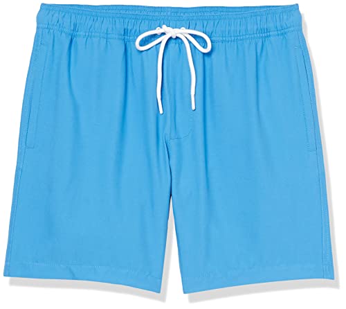 Amazon Essentials Men's 7" Quick-Dry Swim Trunk, Blue, Large