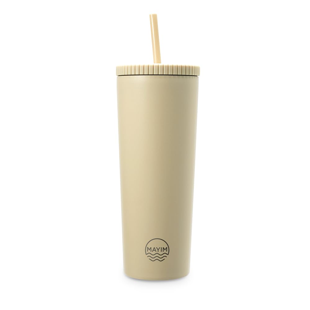 24oz Stainless Steel Insulated Tumbler with Lid & Straw