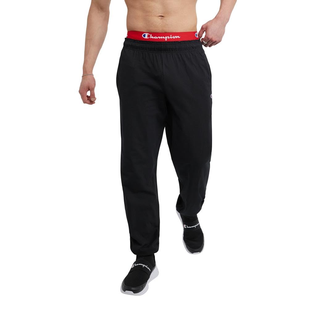 Champion mens Everyday Cotton Closed Bottom yoga pants, Black, Small US