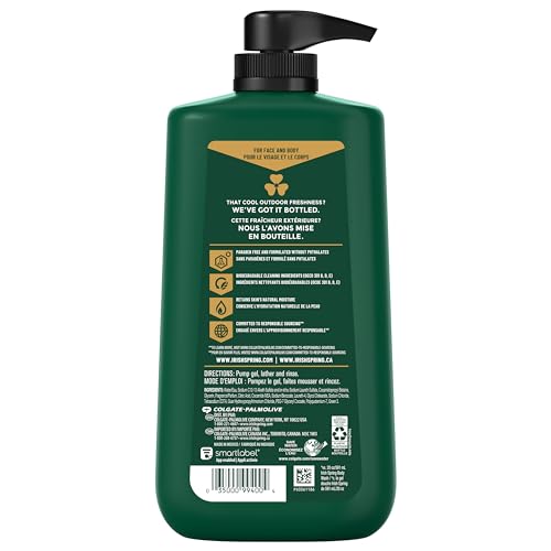 Irish Spring 5 in 1 Body Wash, Shampoo And Conditioner for Men 30 Oz With Pump