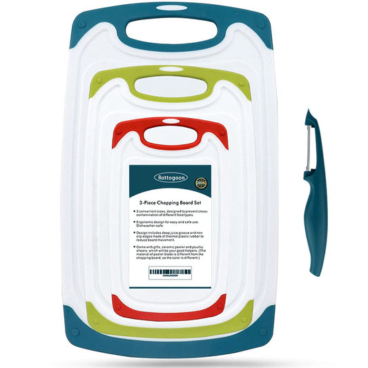 Plastic Chopping Board Set of 4, Non-Slip