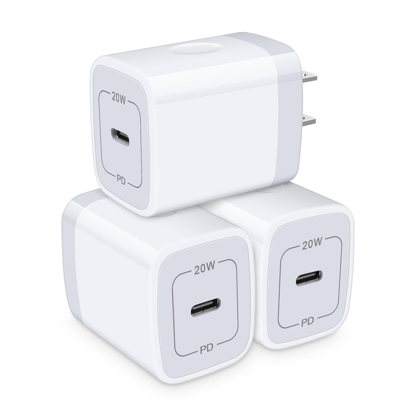 3Pack 20W Type C Fast Charging Blocks