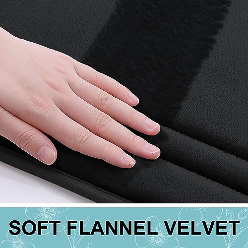 Grandaily Memory Foam Bath Mat Rug 30x20, Ultra Soft, Non-Slip and Absorbent Bathroom Rugs, Machine Wash Dry, Comfortable Bath Rug Carpet for Bathroom Floor, Tub and Shower, Black