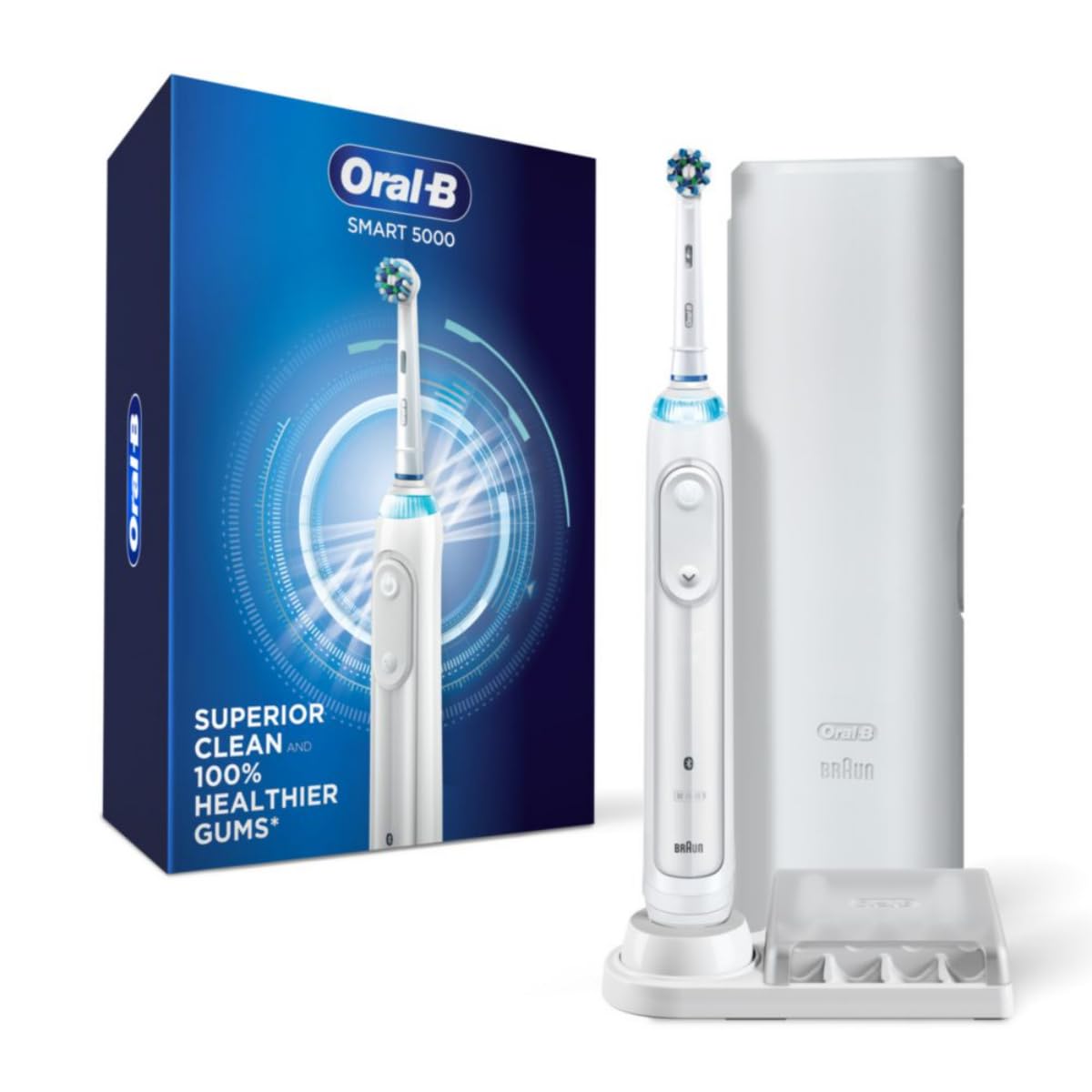 Oral-B Smart 5000 Electric Toothbrush – Black, with Travel Case