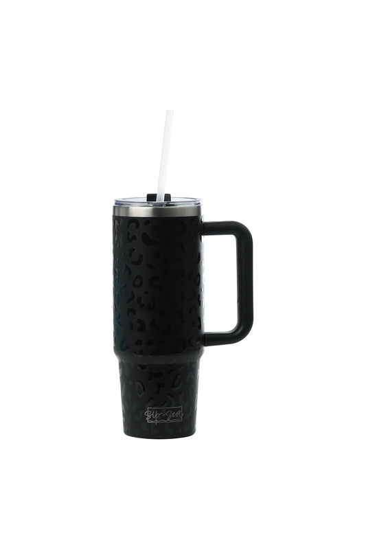 Stainless Steel Tumbler with Handle, Lid & Straw
