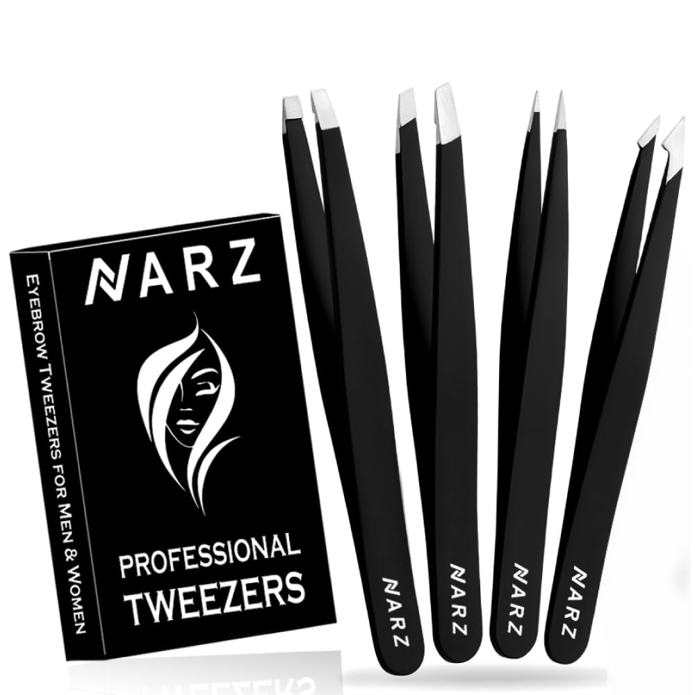 NARZ 4Pcs Professional Tweezers Men & Women