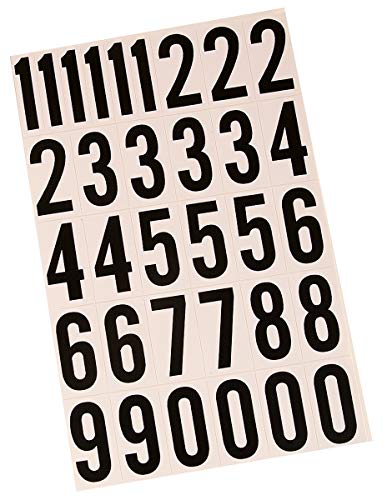 Hy-Ko Products MM-7N Self Adhesive Vinyl Numbers 2" High, Black & White, 39 Pieces