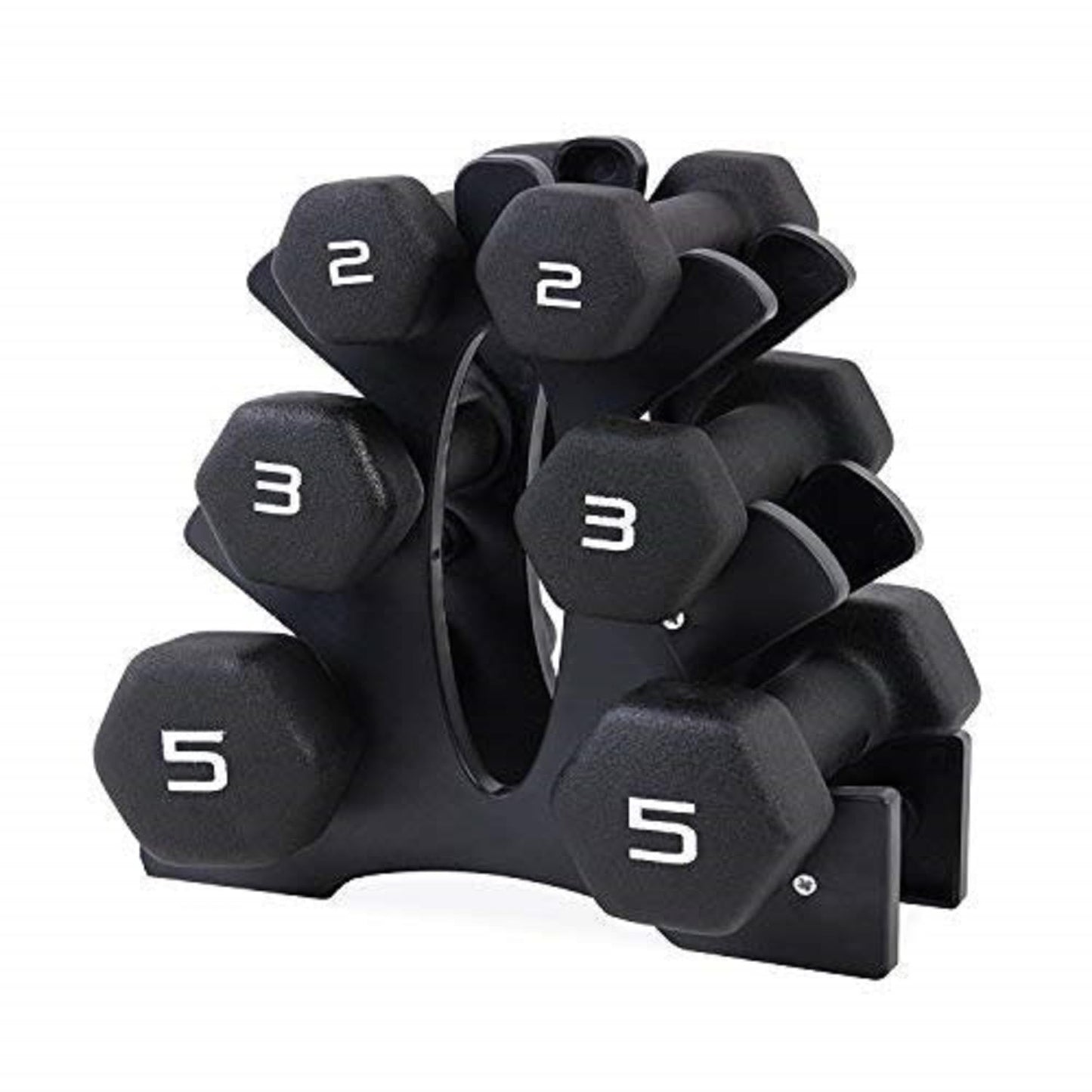 CAP Barbell Neoprene Dumbbell Set with Rack, 20 Pounds