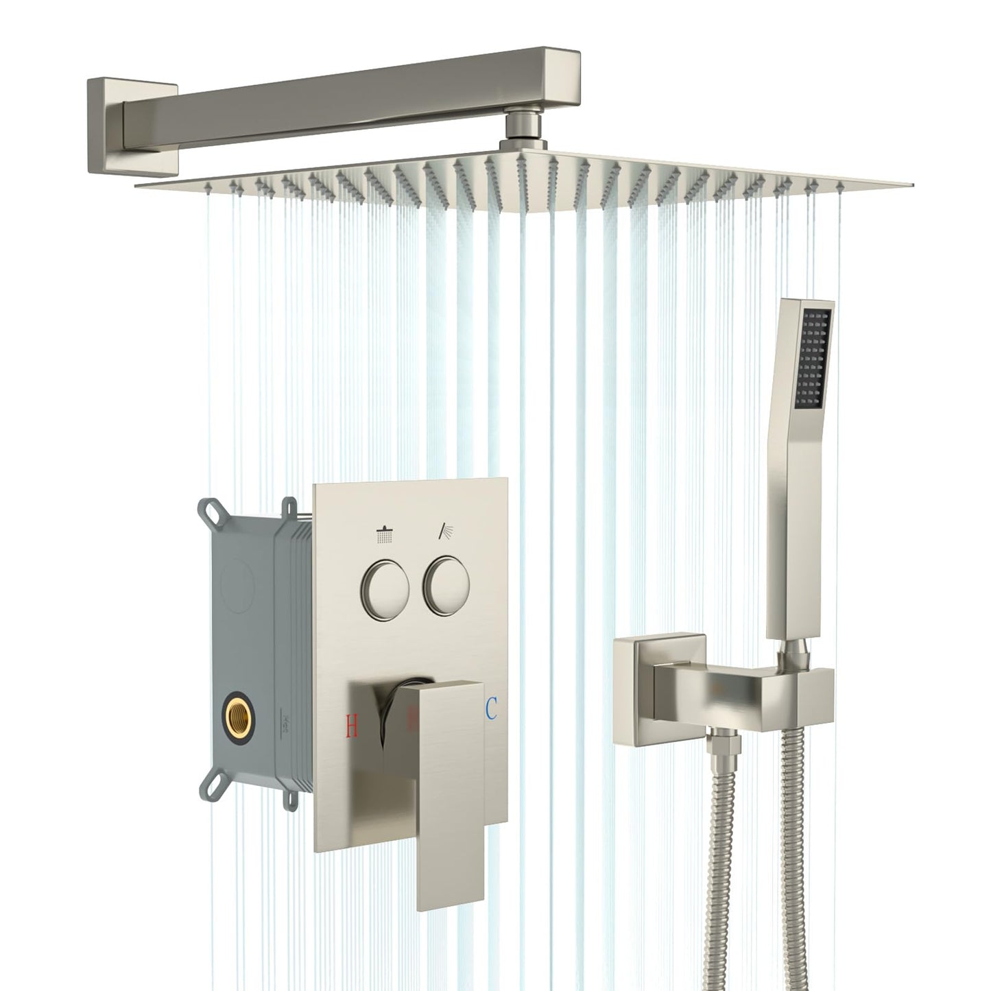 12 Inch Shower Head And Handheld With Shower Valve