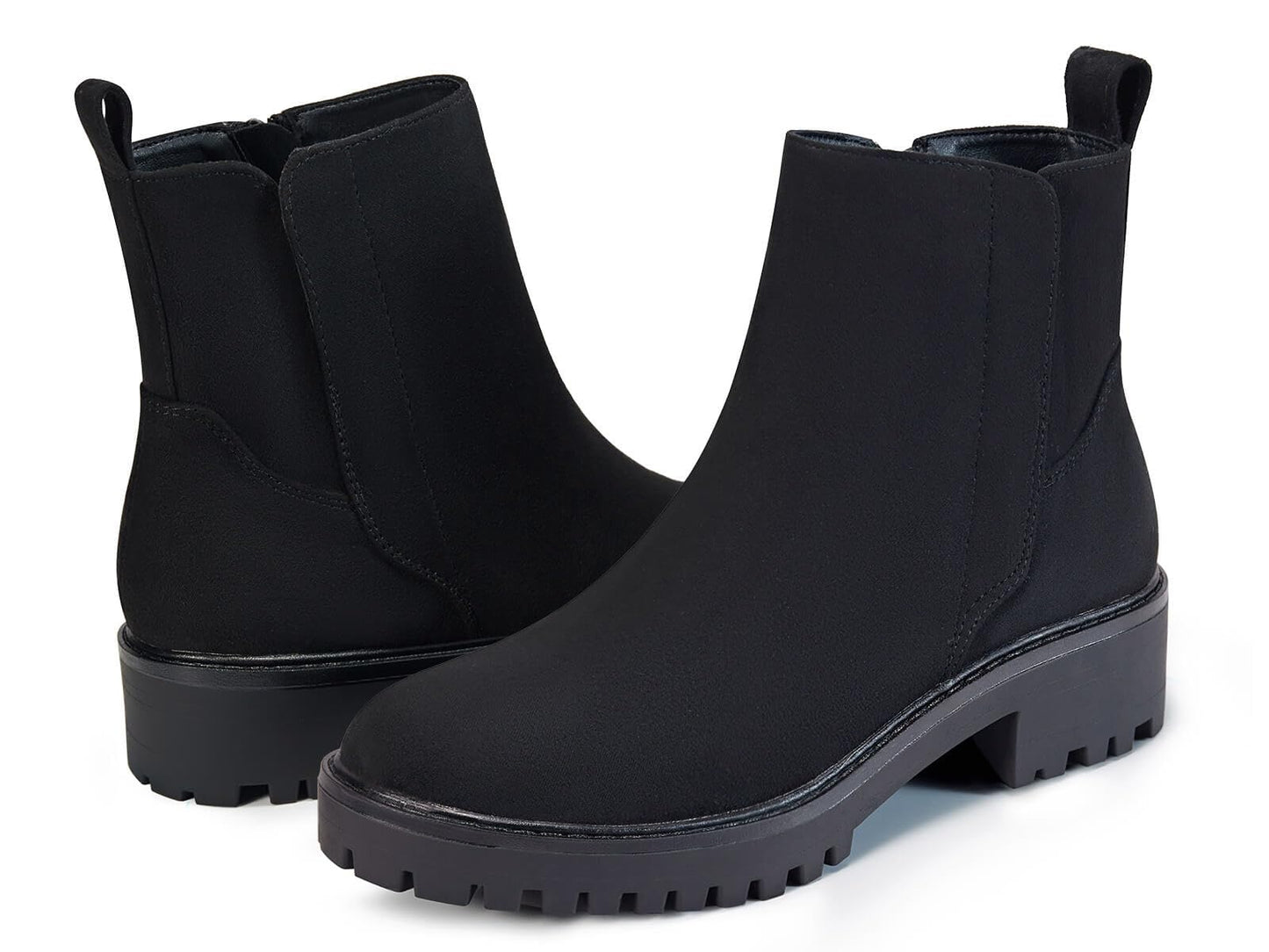 Coutgo Womens Low Heel Chelsea Ankle Boots