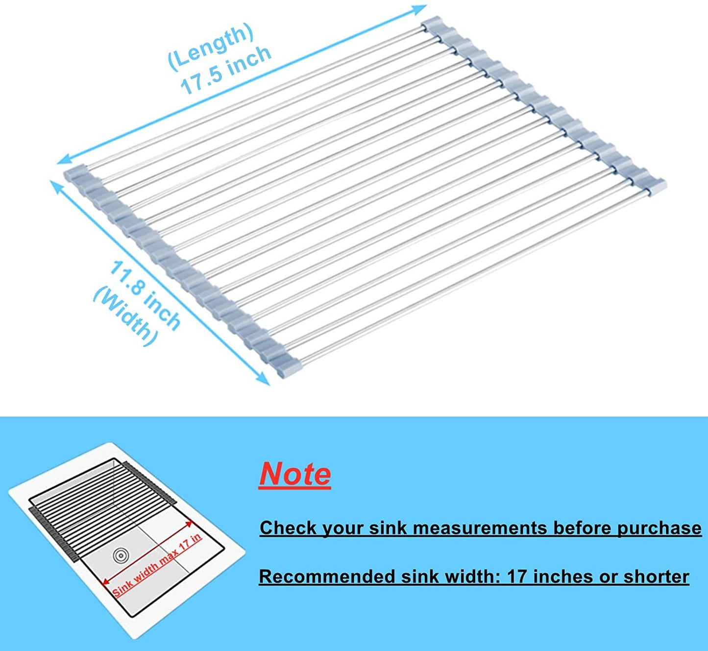 Roll Up Over The Sink Dish Drying Rack