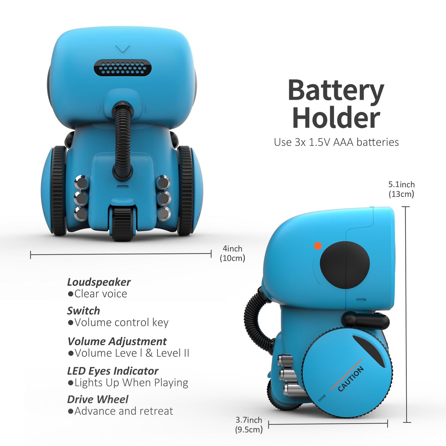 GILOBABY Kids Robot Toys, Interactive Robot Companion Smart Talking Robot with Voice Control Touch Sensor, Dancing, Singing, Recording, Repeat, Birthday Gifts for Boys Ages 3+ Years (Blue)