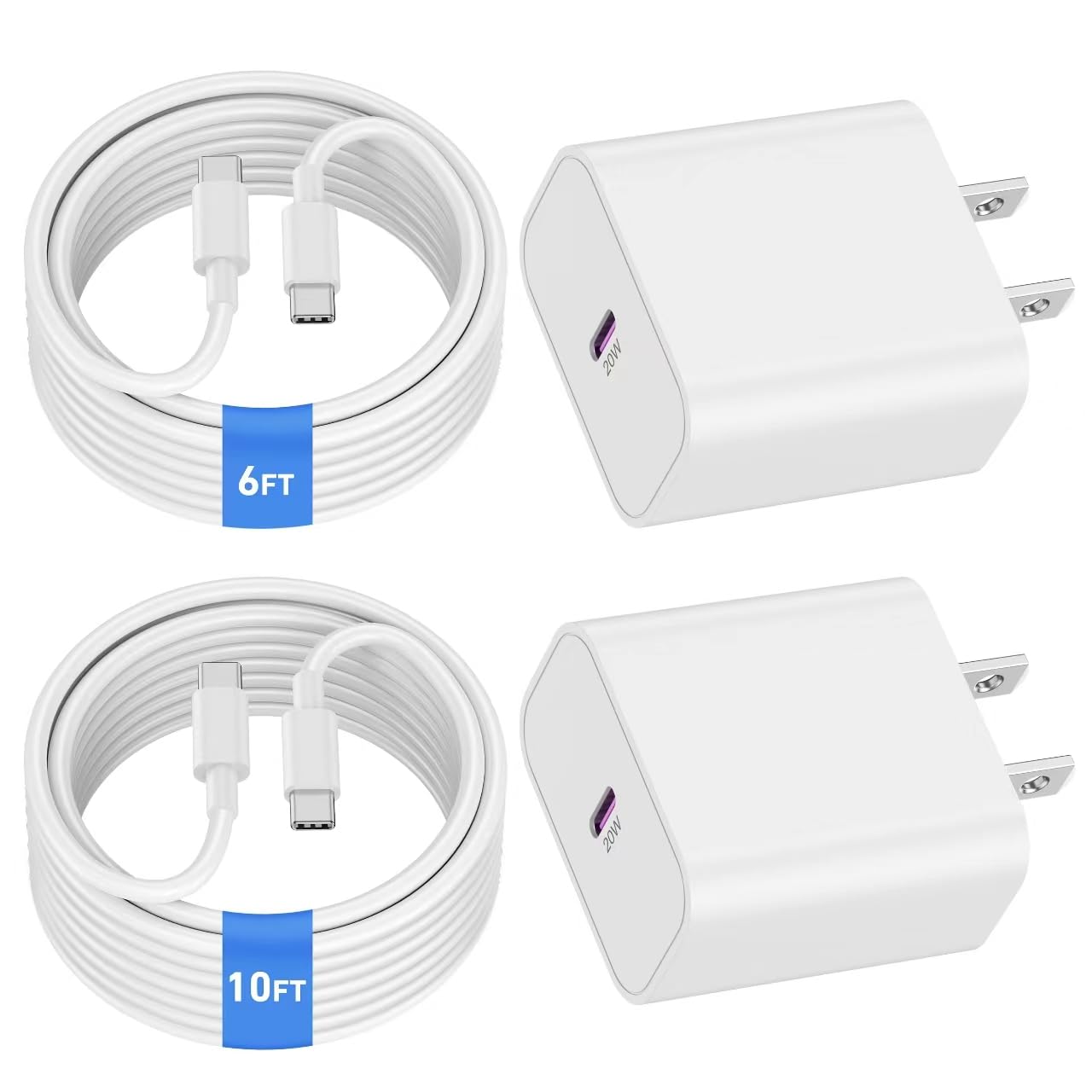 2-Pack 20W USB C Charger for iPhone