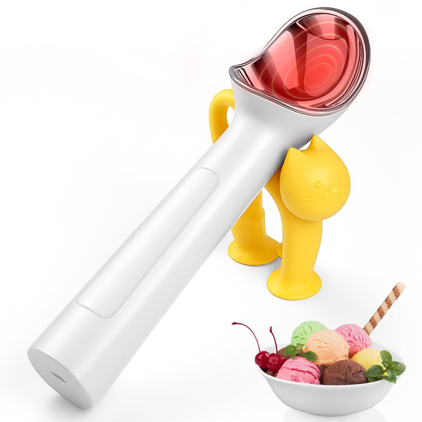 Juome Electric Ice Cream Scoop – Fast Heating, White