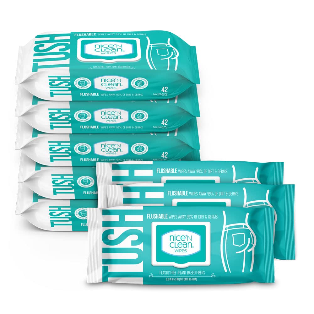 Nice ’N Clean Flushable Wipes – 8 Packs, 42 Wipes Each