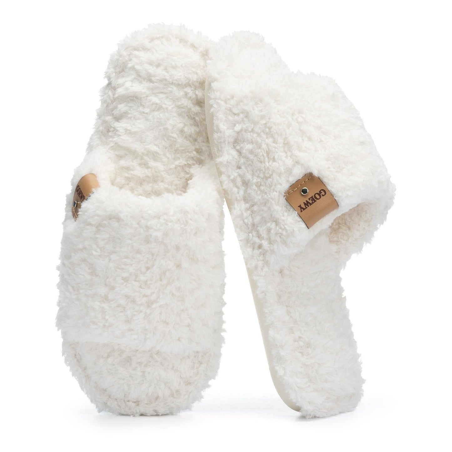 Fuzzy Open Toe Slippers