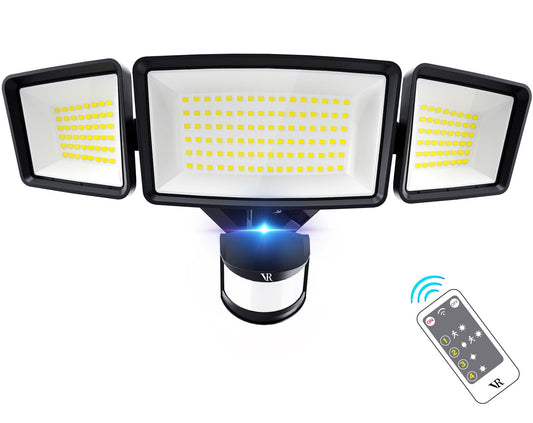VENSSTNOR Motion Sensor Outdoor Lights - 48W 5000LM 6500K, 4 Lighting Modes, 180°Motion Detected, IP65 Waterproof, LED Security Lights for Garage, Yard, Porch(Black)