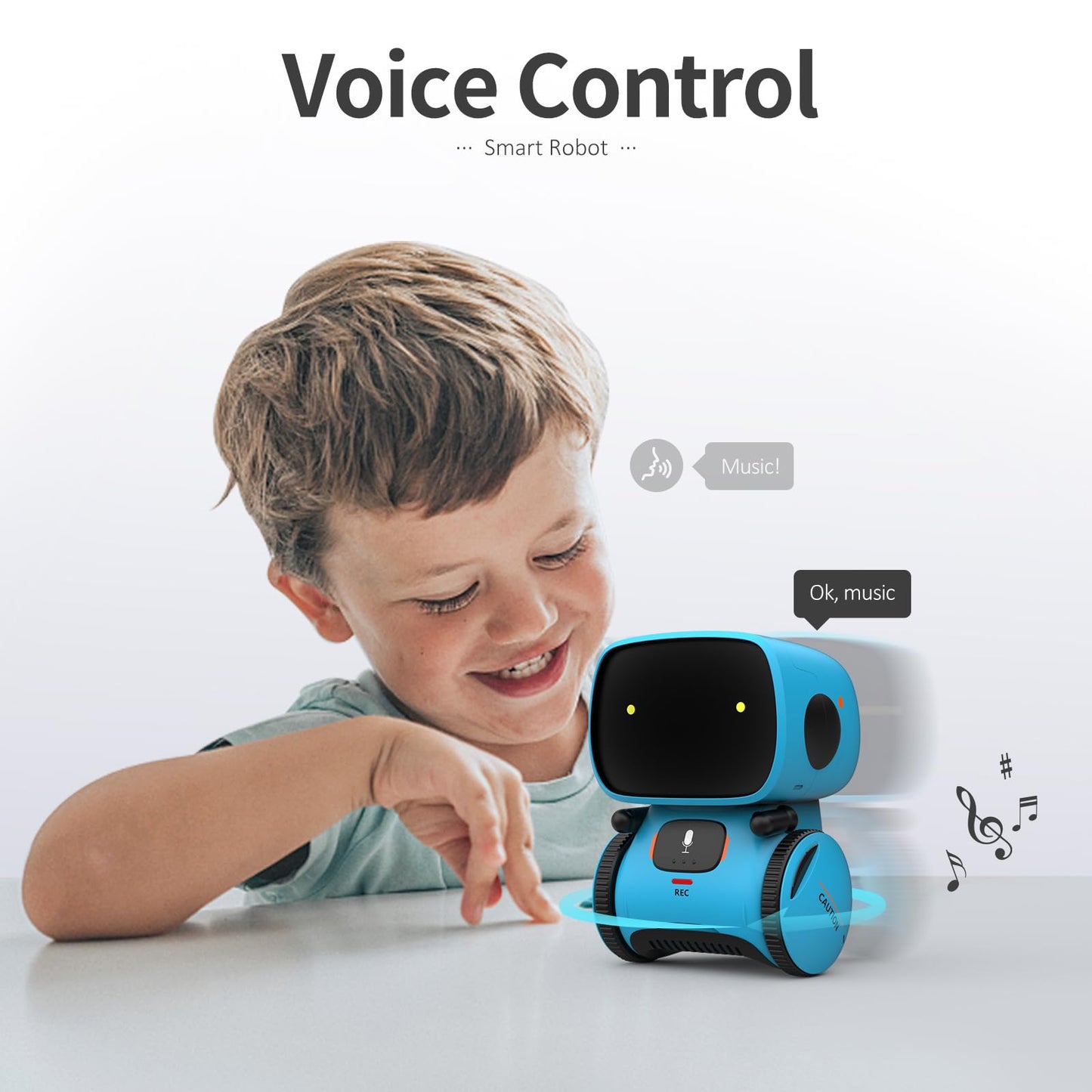 GILOBABY Kids Robot Toys, Interactive Robot Companion Smart Talking Robot with Voice Control Touch Sensor, Dancing, Singing, Recording, Repeat, Birthday Gifts for Boys Ages 3+ Years (Blue)