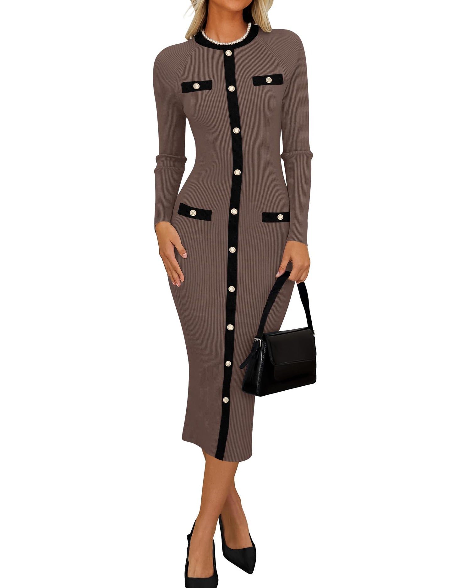 Women’s Ribbed Knit Sweater Dress