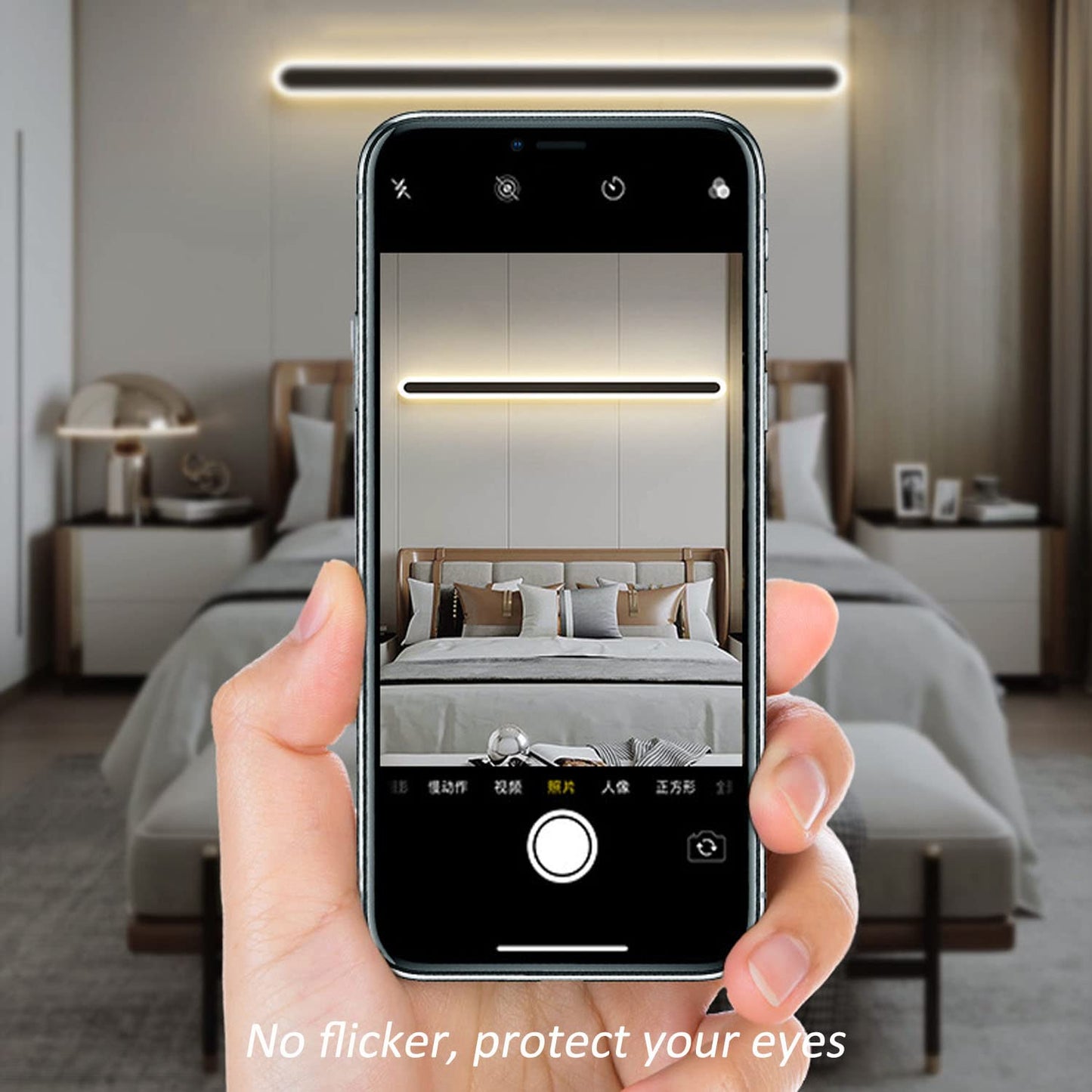 Maxziller 16inch Long Modern 2Pack LED Wall Light,24W Warm White 110V led Wall Mount Lighting Fixture Rectangular Black Wall Lights Elegant Frosted White Acrylic Anti Rust