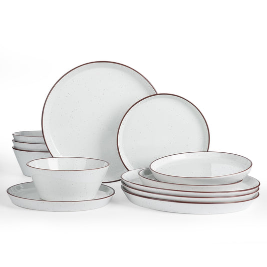 Stoneware Dinnerware Set – 12-Pieces