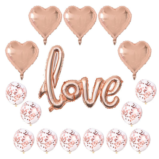 Love Foil, Heart Mylar and Confetti Balloons
