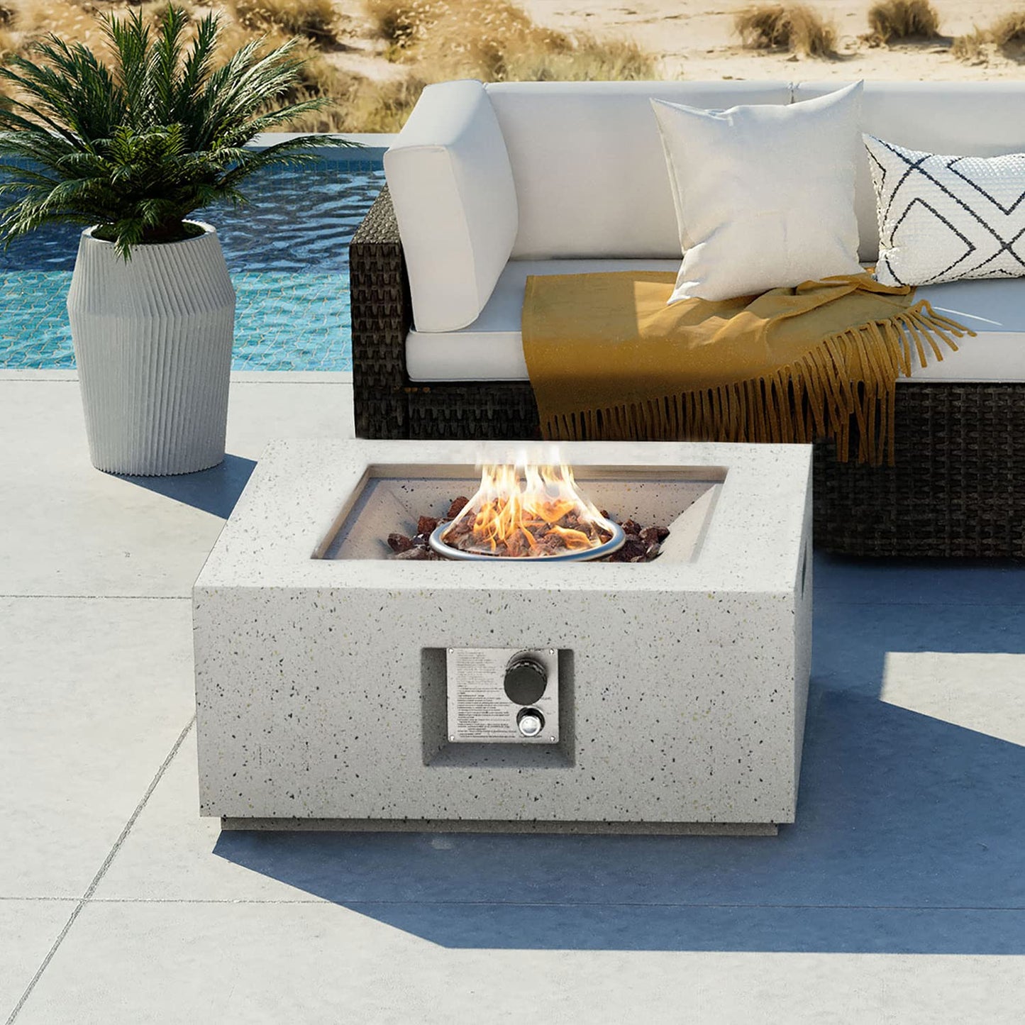 COSIEST 28-inch Terrazzo Square Base Patio Heater
