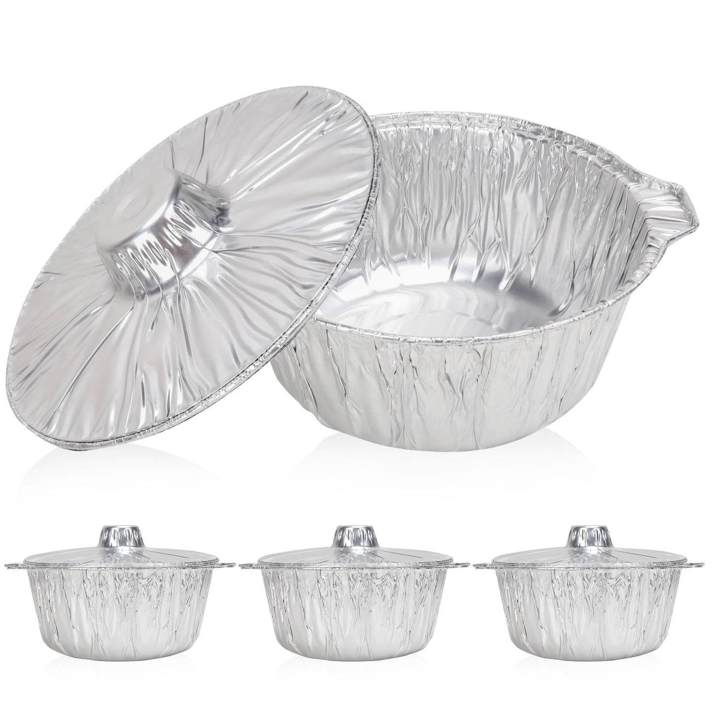 Aluminum Pots with Lids - 5 Quart, 4pcs Set