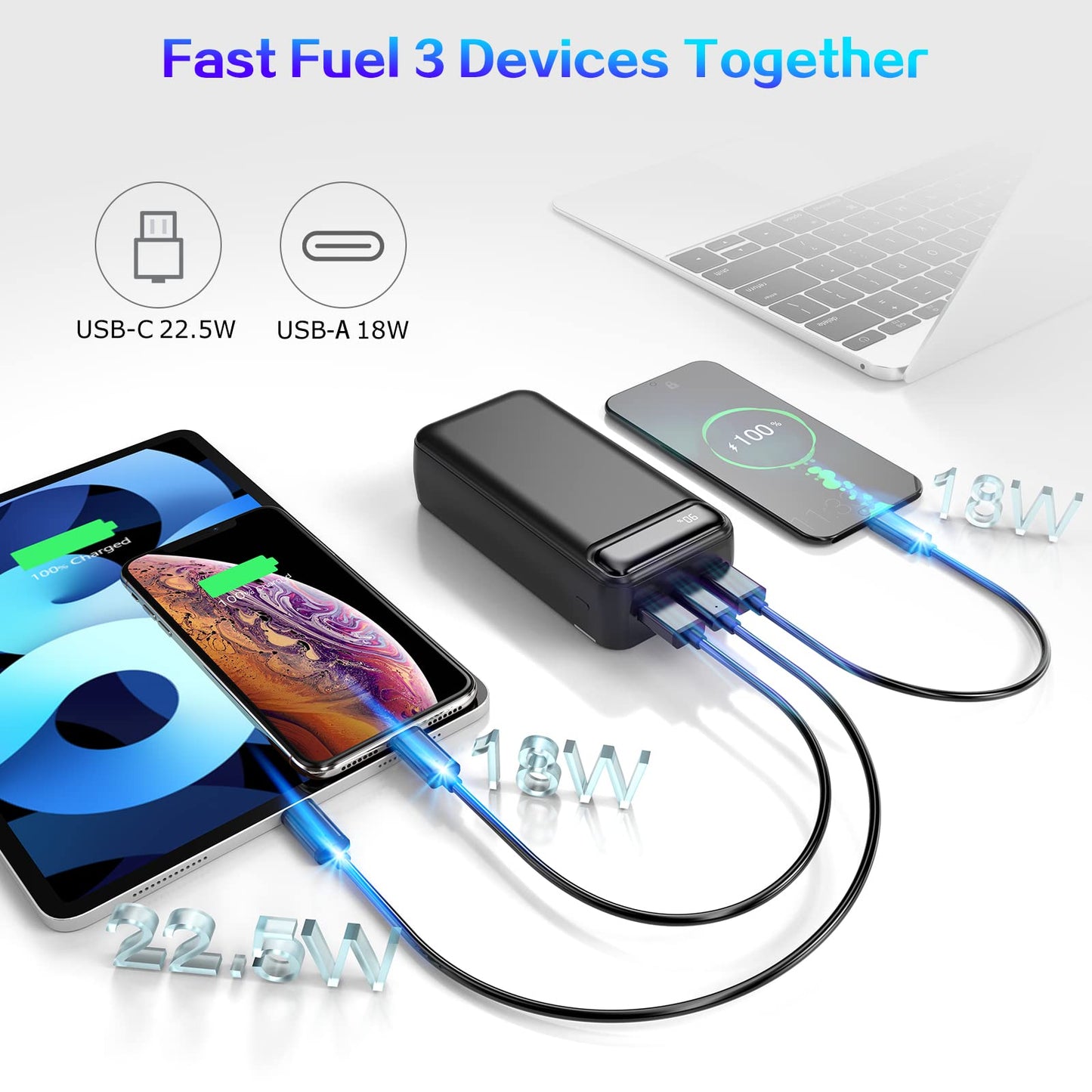 50000mAh Fast Charging Portable Charger With Flashlight