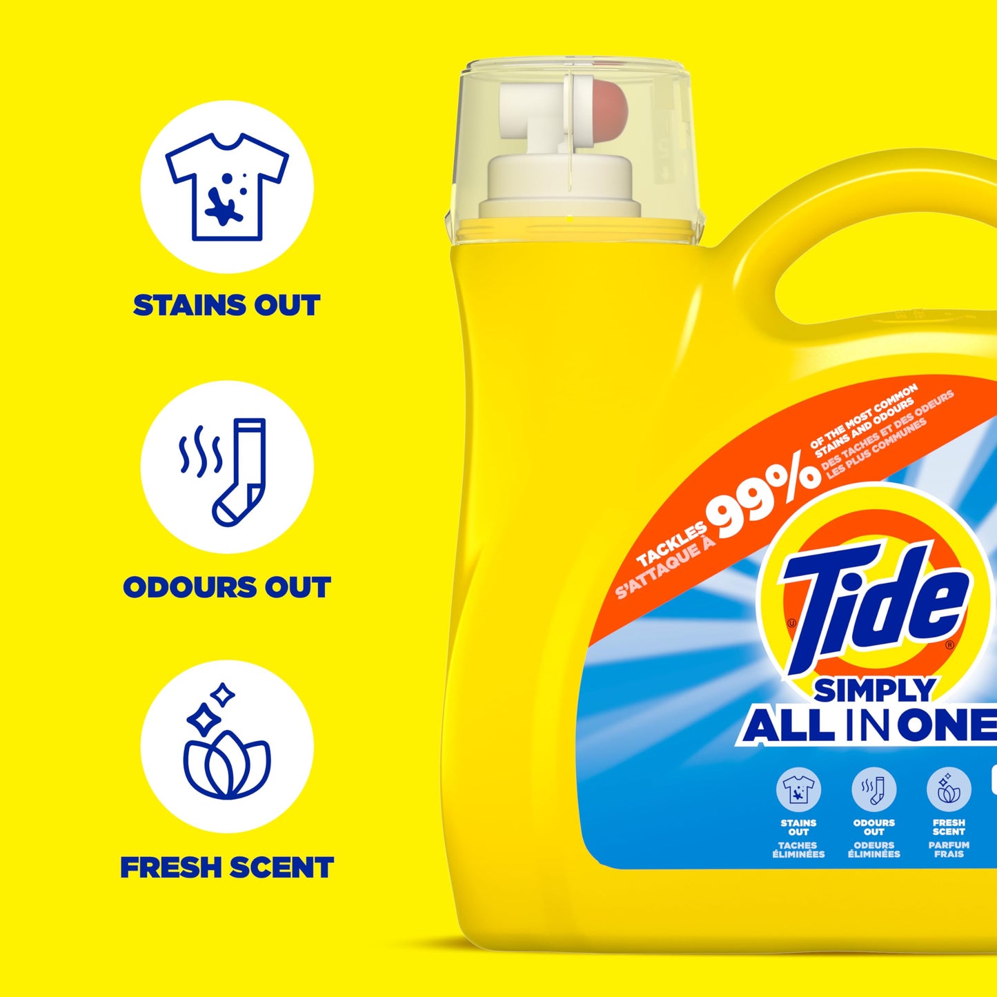Tide Simply Liquid Laundry Detergent, Refreshing Breeze, 168 oz, 128 Loads