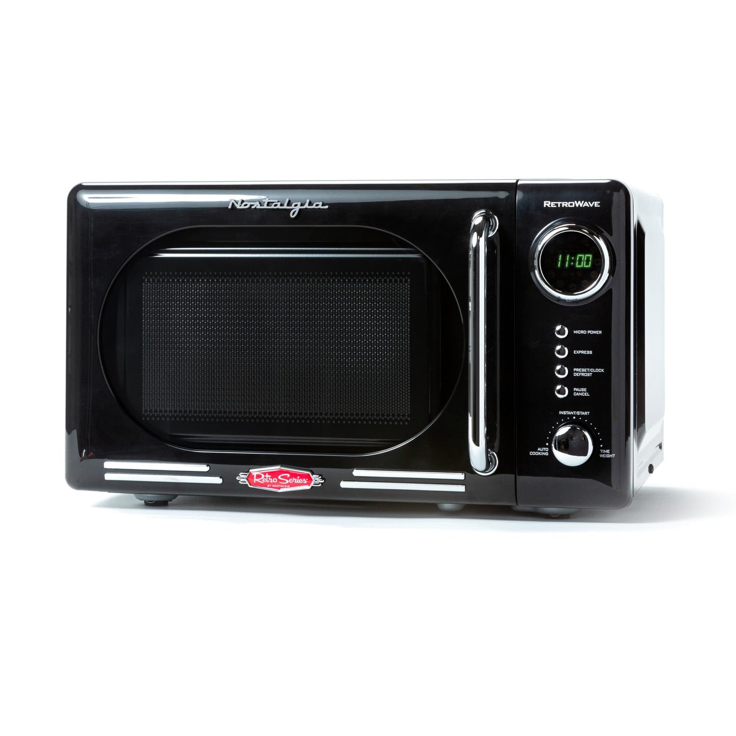 Nostalgia Black Retro Microwave with LED Display