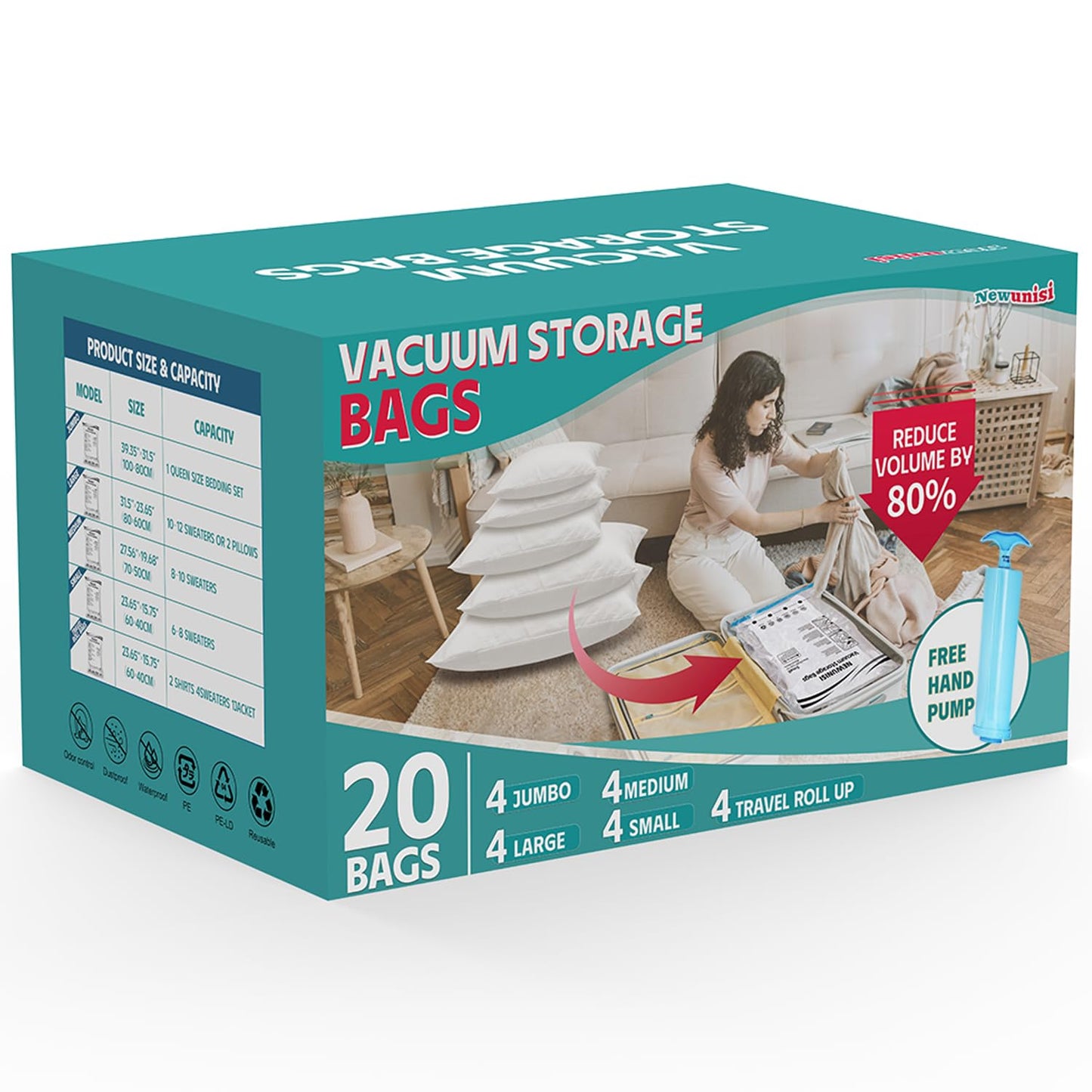 20 Pack Vacuum Storage Bags