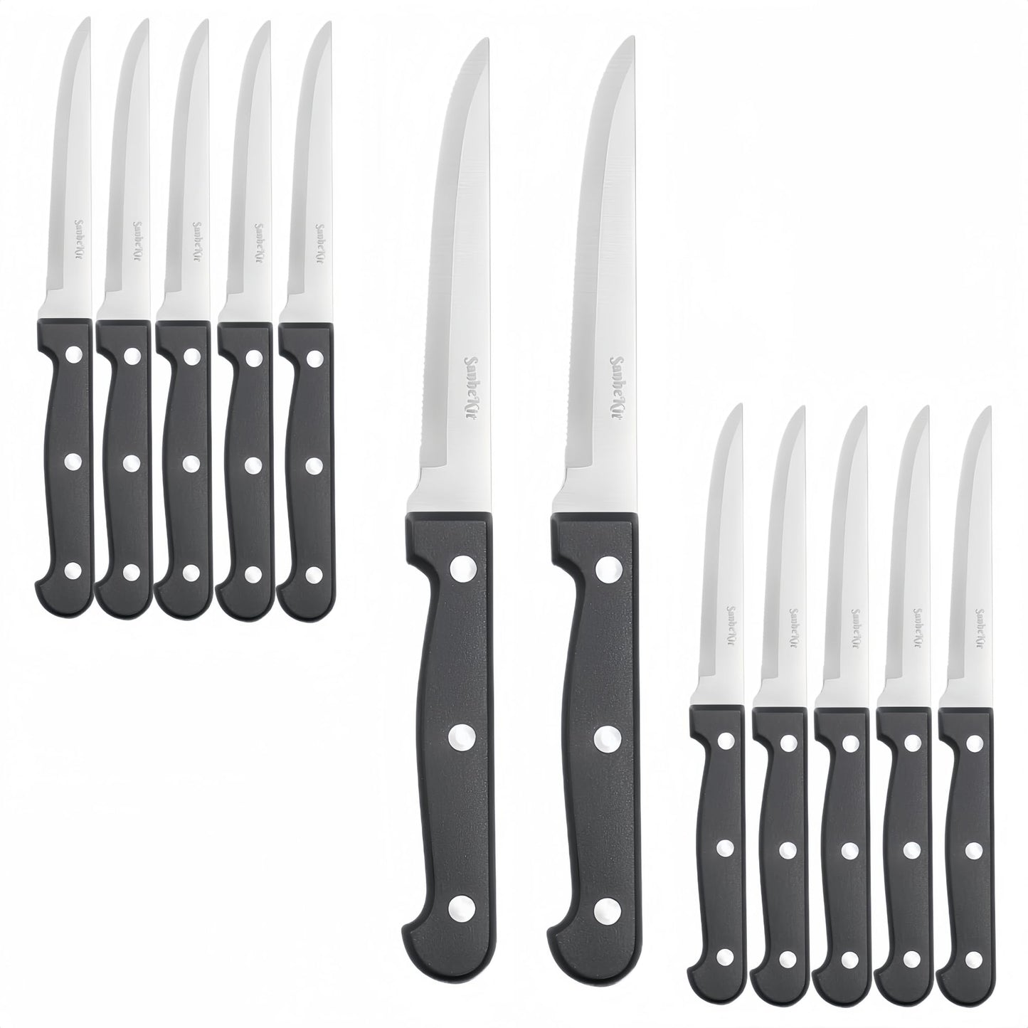 High Carbon Stainless Steel Steak Knife Set, 12 Pieces
