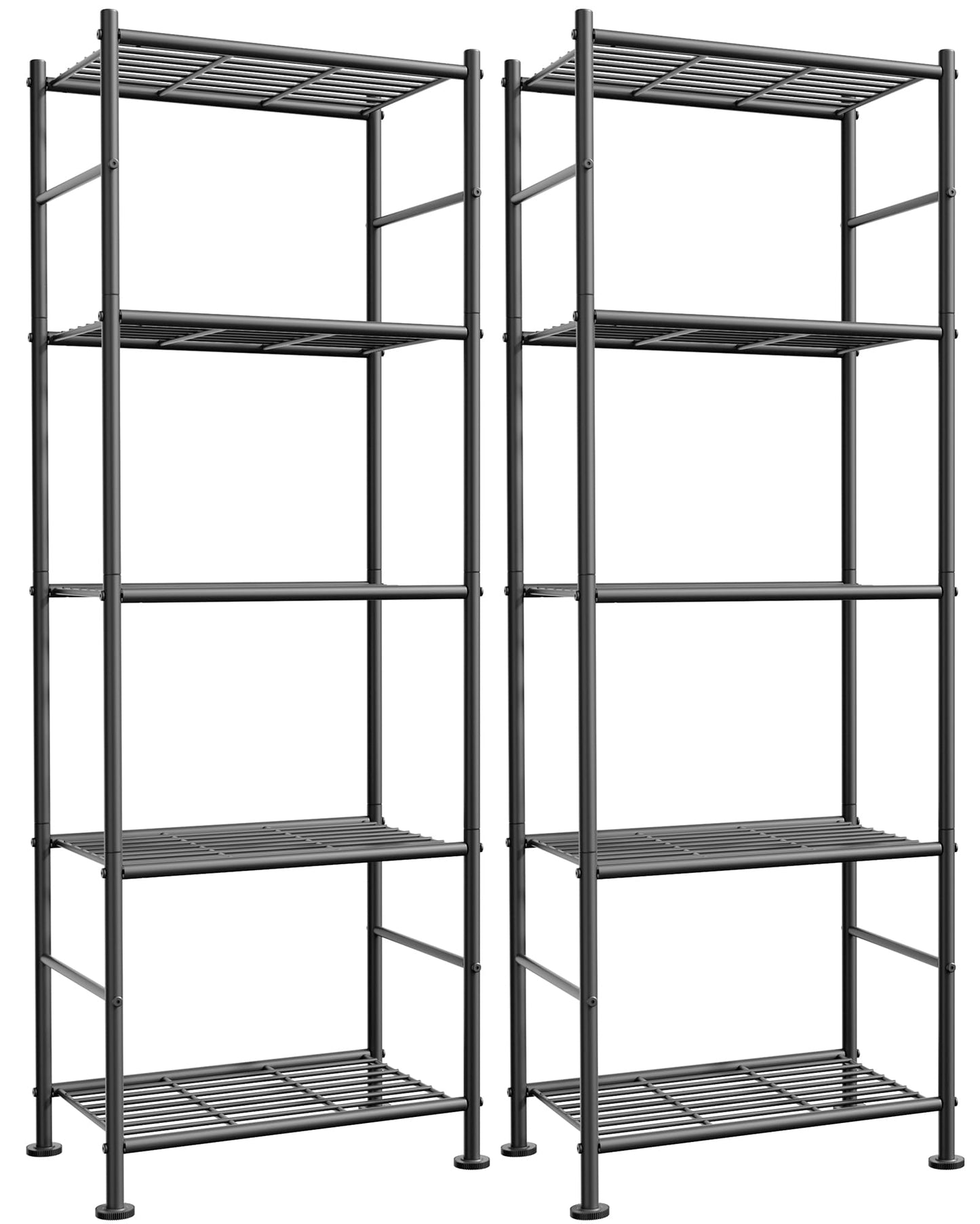 5-Tier Metal Storage Shelves – Set of 2