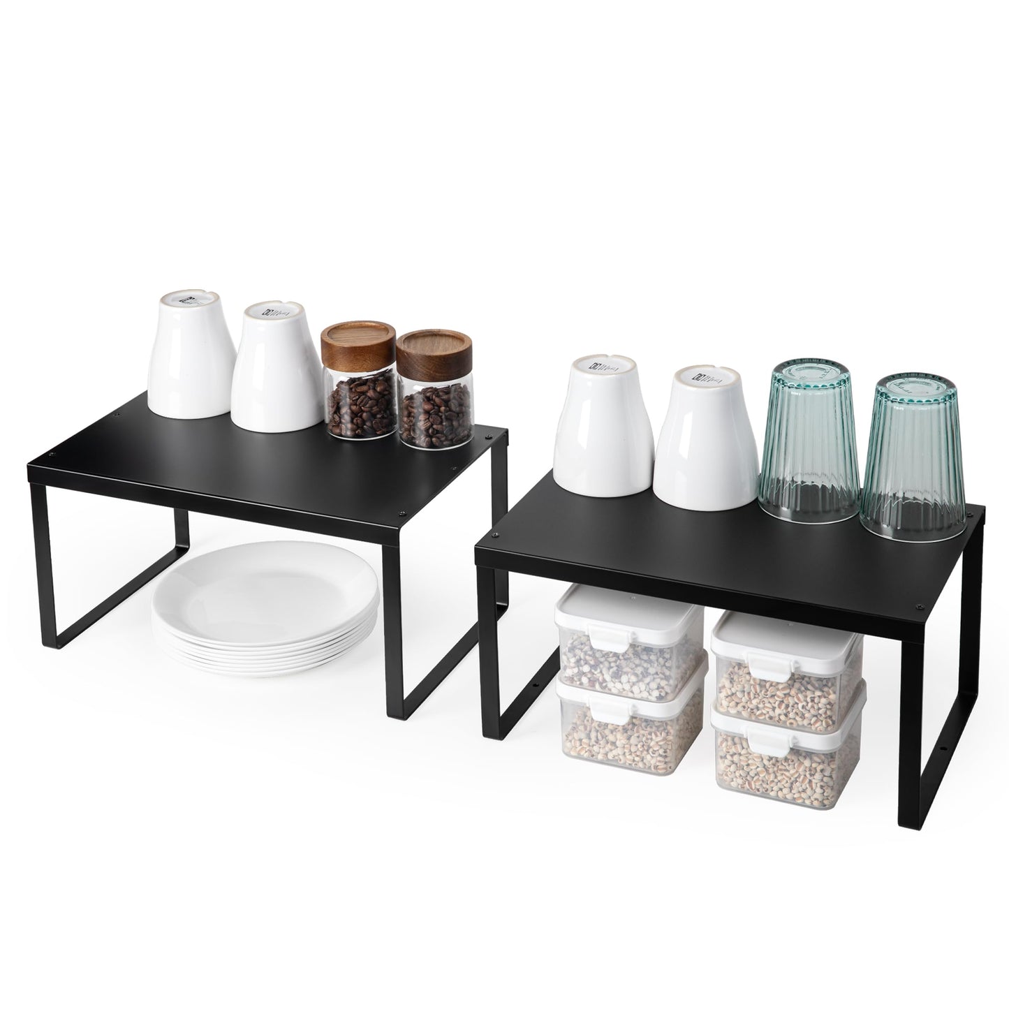 Expandable Cabinet Shelf Organizers – 2-Pack