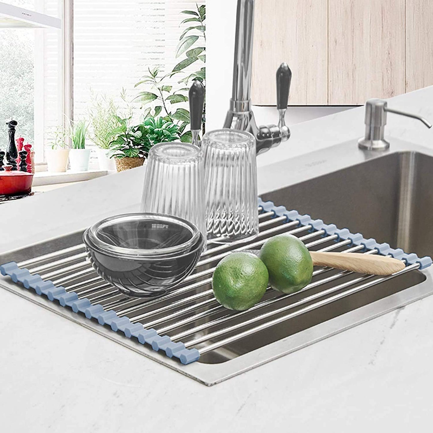 Roll Up Over The Sink Dish Drying Rack