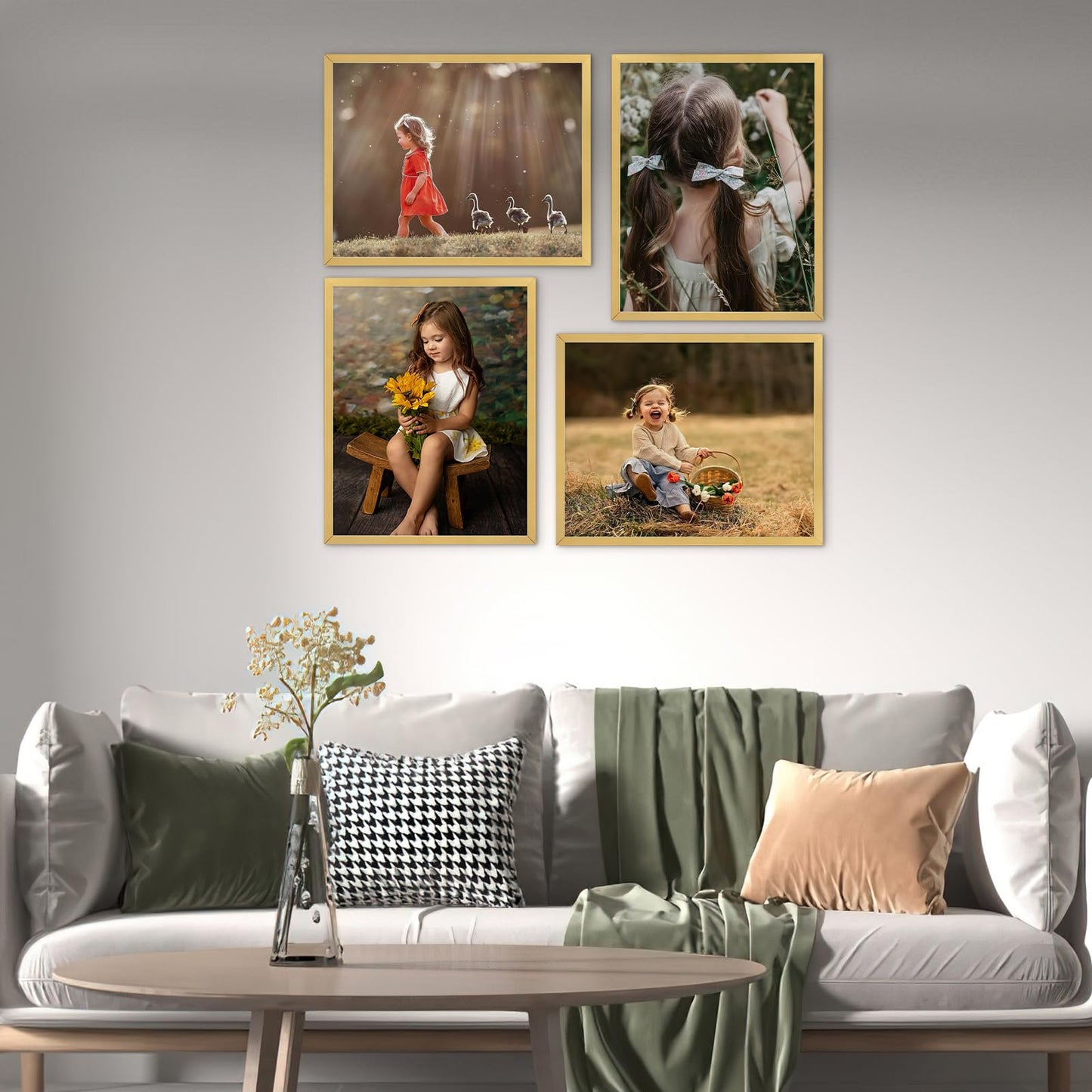 WIFTREY 11x14 Gold Picture Frames, Rustic 11 x 14 Photo Frame Bulk for Wall Hanging, Tabletop Display, 18 Pack