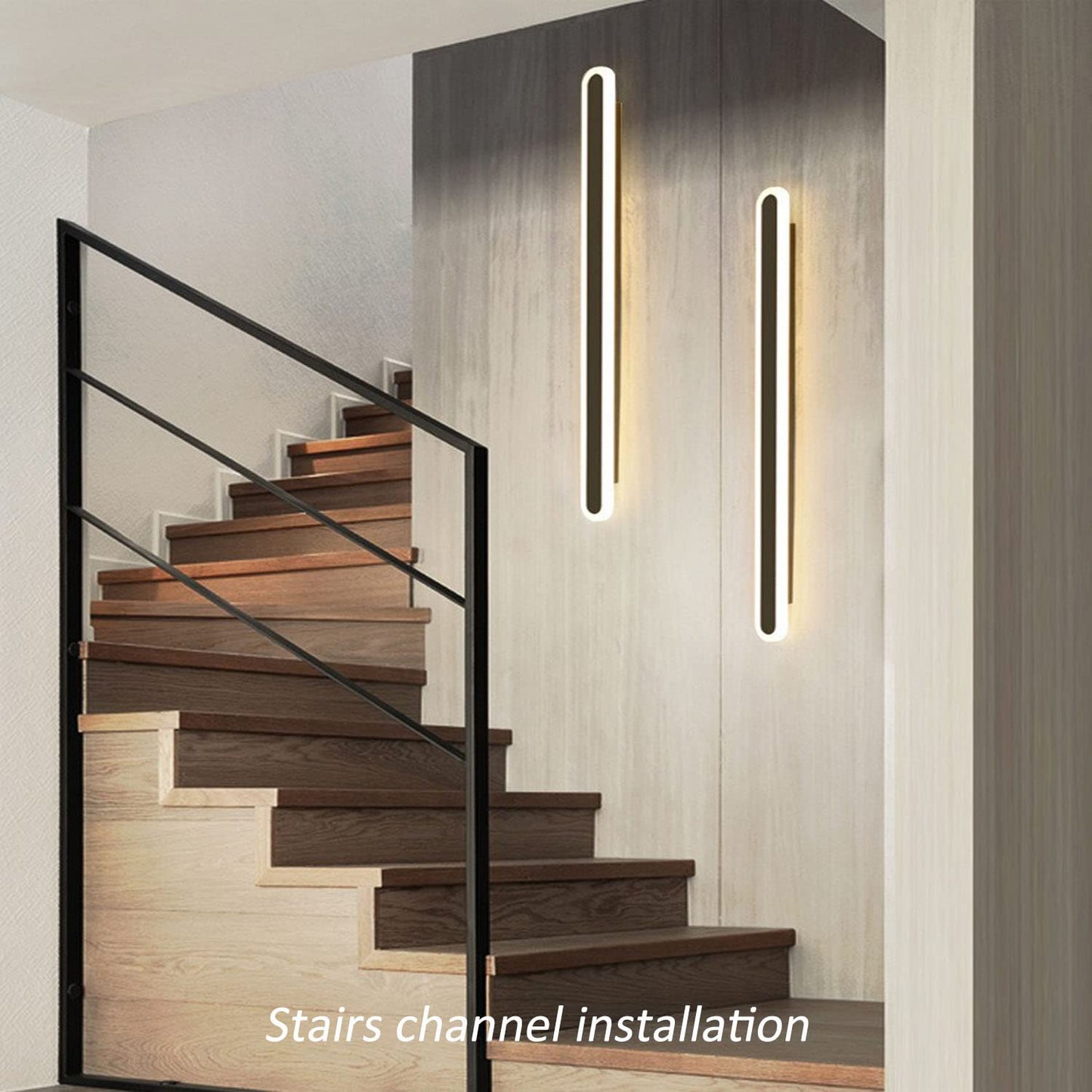 Maxziller 16inch Long Modern 2Pack LED Wall Light,24W Warm White 110V led Wall Mount Lighting Fixture Rectangular Black Wall Lights Elegant Frosted White Acrylic Anti Rust