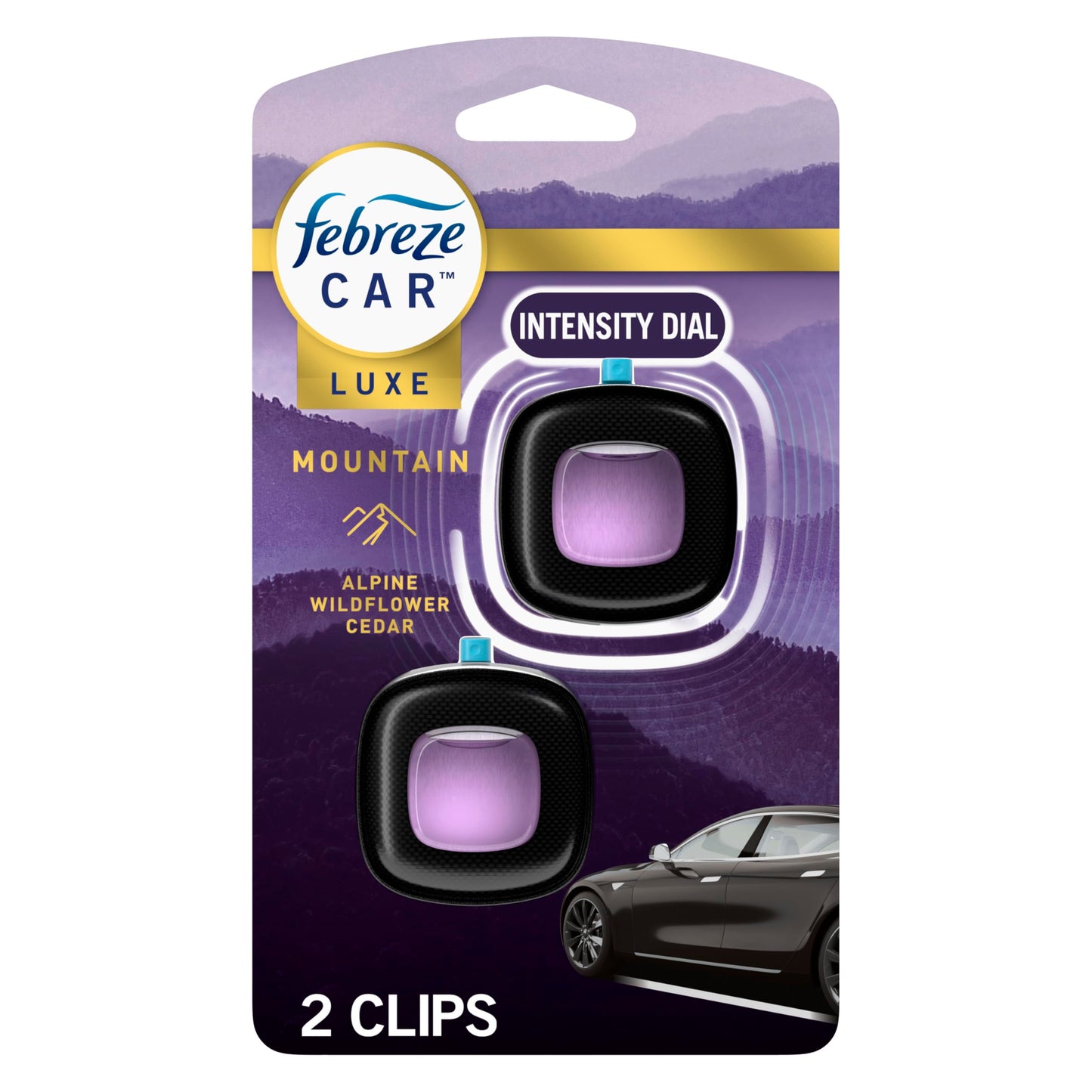 Febreze Car Mountain Scent Air Freshener, 2 Count