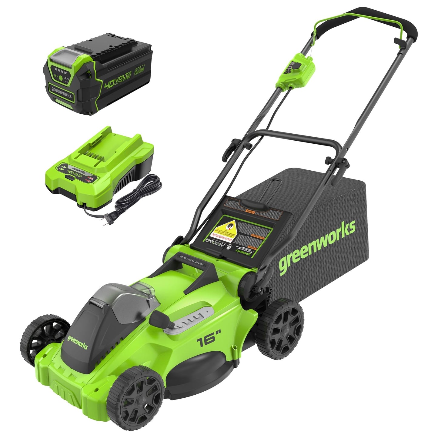 Greenworks 40V Push Lawn Mower with 4.0Ah Battery & Charger