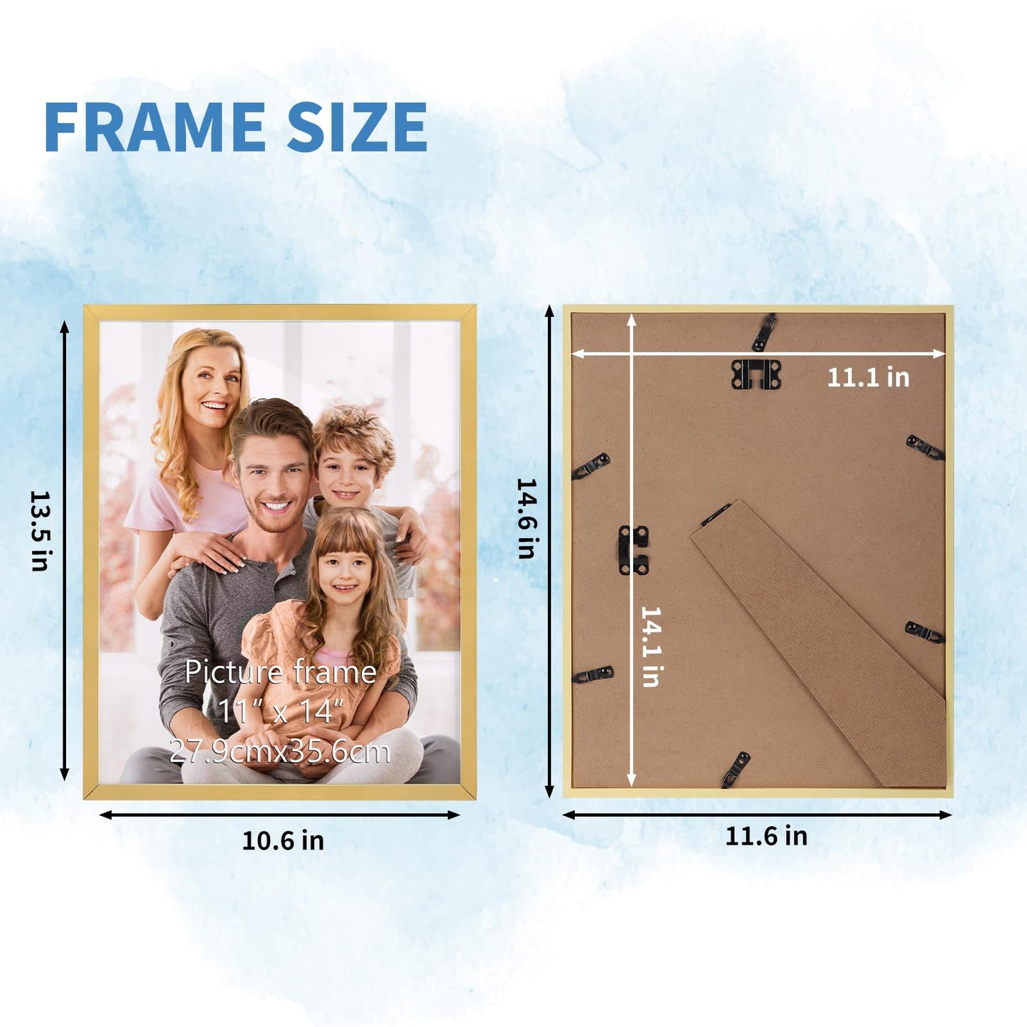 WIFTREY 11x14 Gold Picture Frames, Rustic 11 x 14 Photo Frame Bulk for Wall Hanging, Tabletop Display, 18 Pack