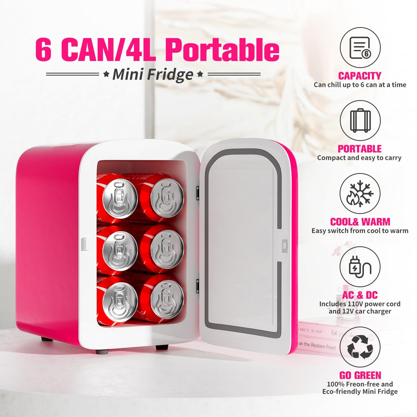 4 Liter/6 Can Capacity, Cooler and Warmer