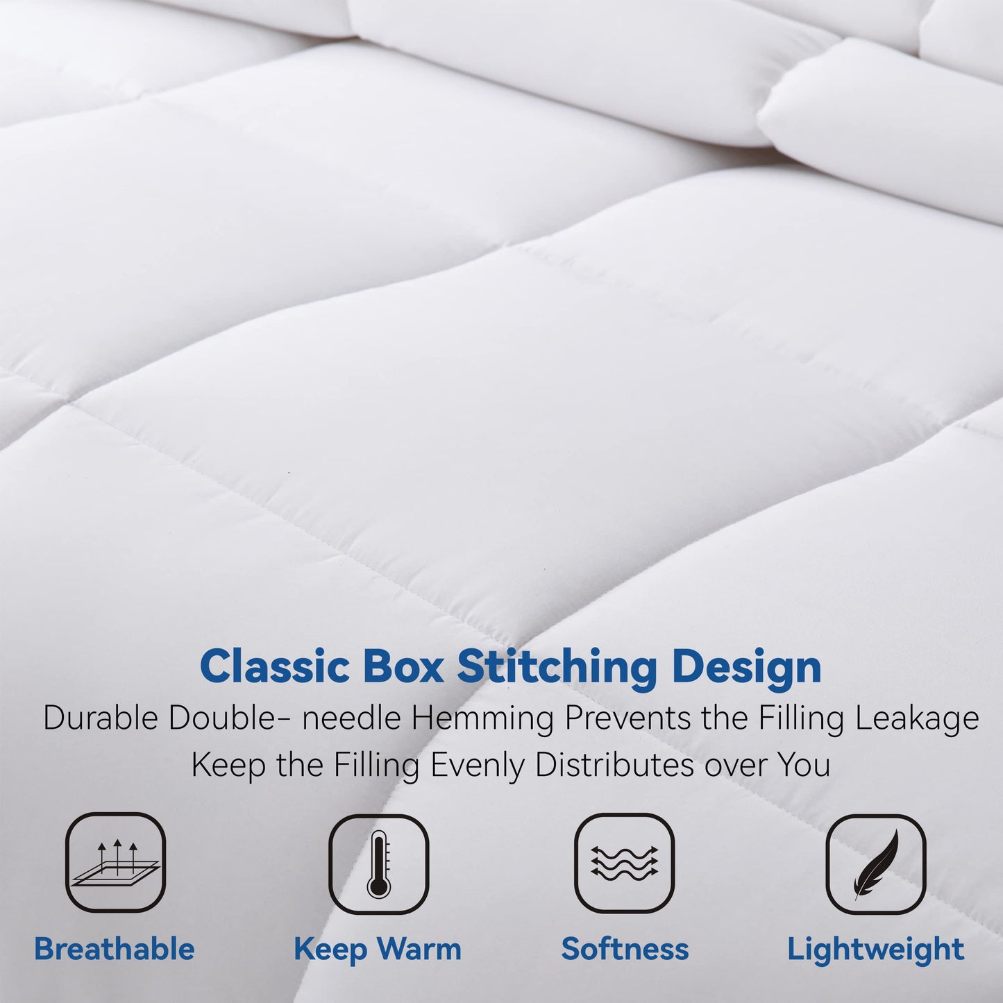 Johalaide Bedding Twin Comforter Duvet Insert, Quilted White Down Alternative Comforter with Ultra-Soft Brushed Fabric,All Season Comforter with 8 Tabs