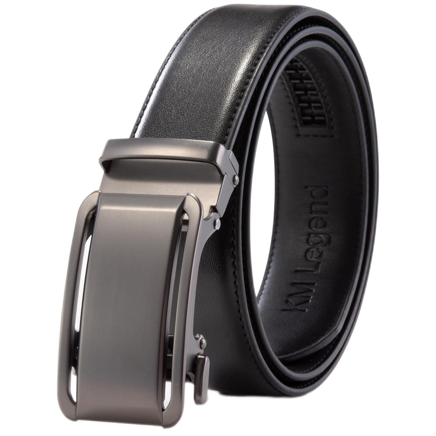 KM Legend Men’s Leather Automatic Buckle Ratchet Dress Belt