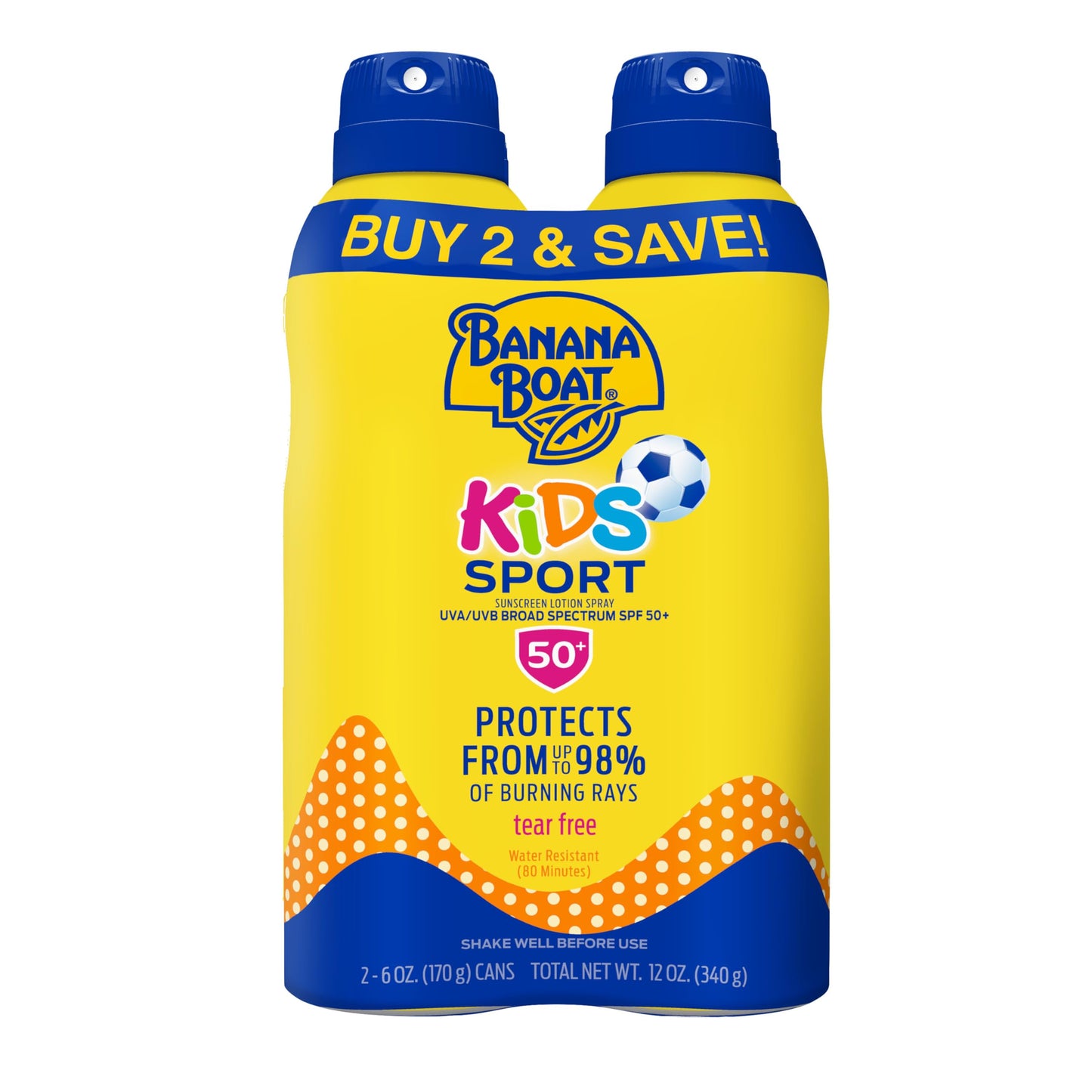 Banana Boat Sport Kids Sunscreen Spray, 4 Count