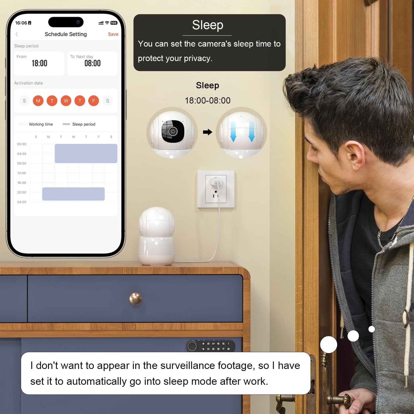 Linkthai Indoor Security Camera, 2K Pet Dog Camera with Phone App,Baby Monitor Camera with Auto Tacking Motion Detection, Cloud & SD Card Storage3 with Night Vision(2.4GHz ONLY) (White)