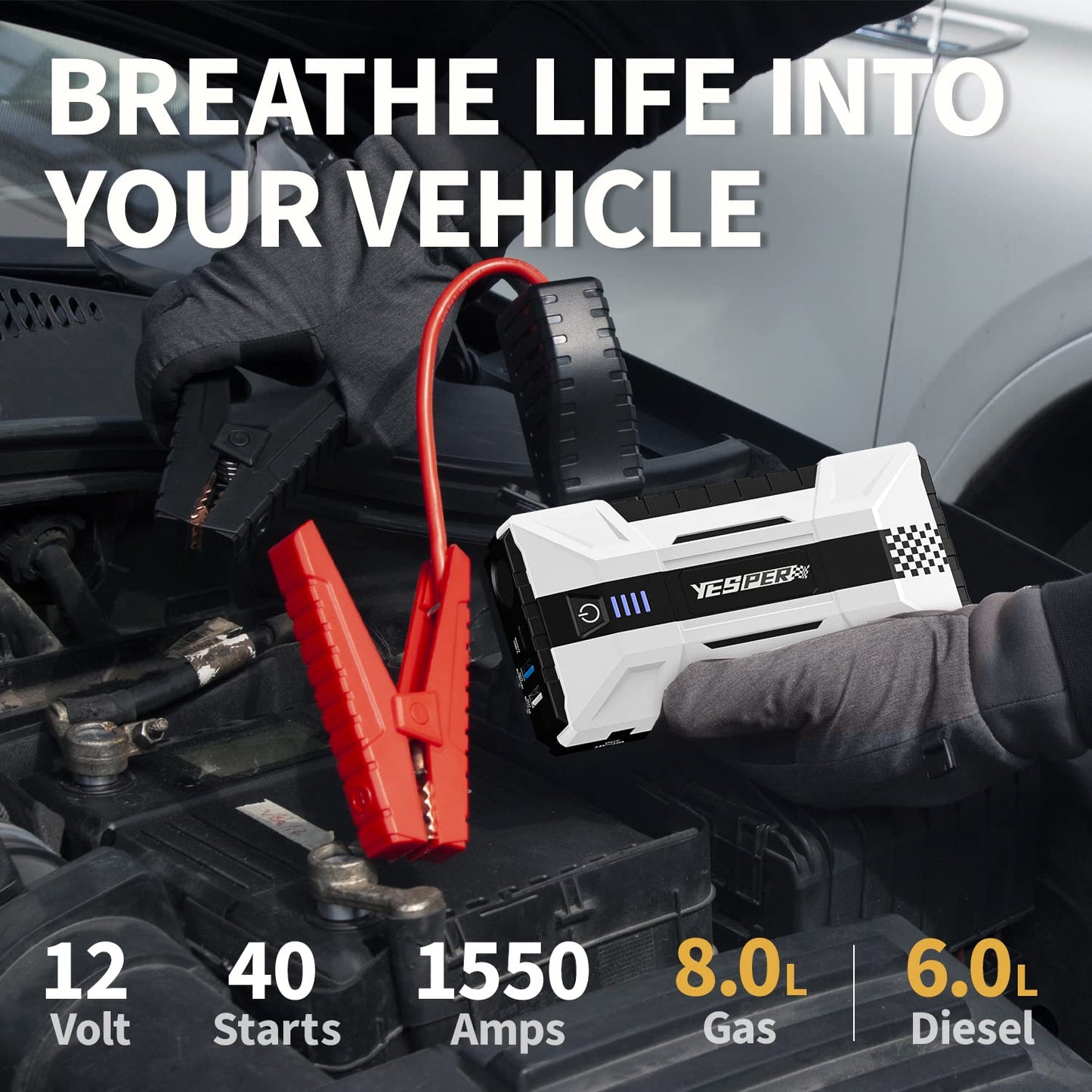 1550A Peak Car Battery Jump Starter
