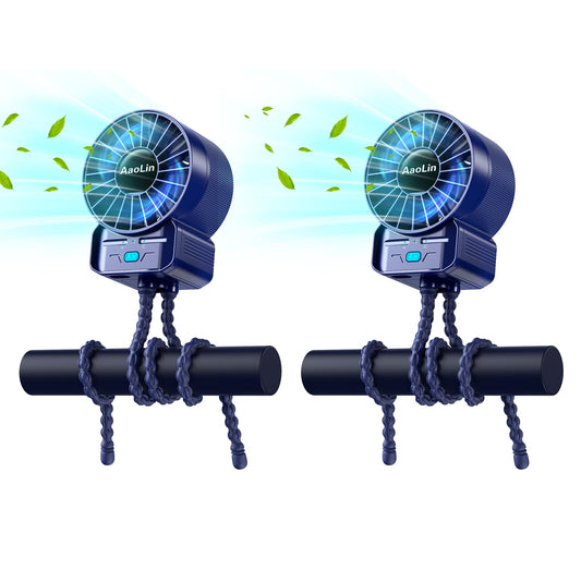 2 Pack Portable Mini Stroller Fan, Rechargeable