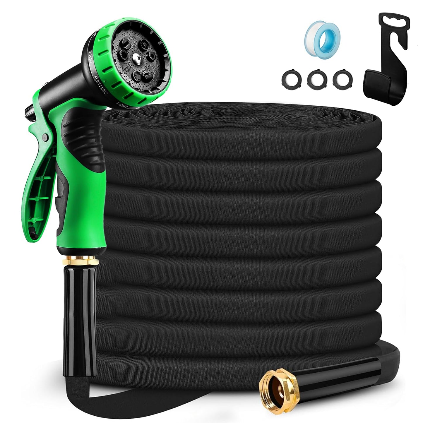 Garden Hose with Nozzle, 3/4 in. x 50 ft